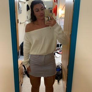 Off the shoulder knit sweater